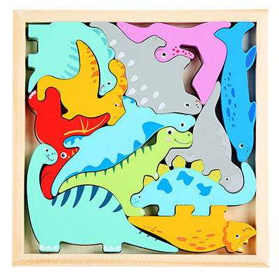 Ocean Kingdom: Wooden Interlocking Animal Tangram Puzzle