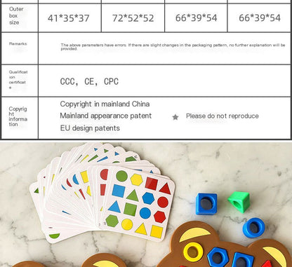 Bear Express: Montessori Shape Matching Speed Battle Board Game