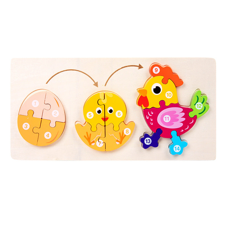 Life Journey Animal Growth & Metamorphosis Wooden Puzzle Board