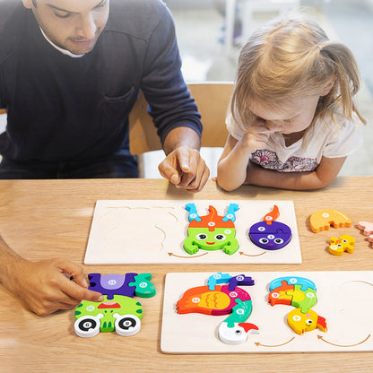 Life Journey Animal Growth & Metamorphosis Wooden Puzzle Board