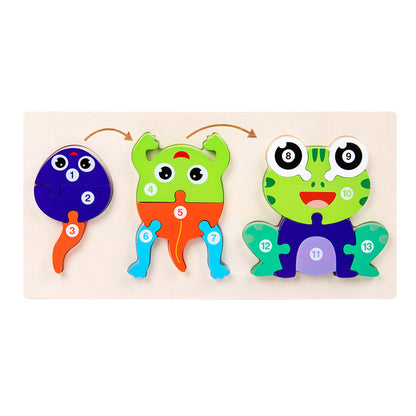 Life Journey Animal Growth & Metamorphosis Wooden Puzzle Board