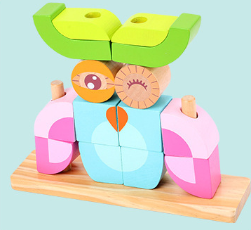 Forest Friends  Wooden Stacking & Animal Matching Puzzle Set