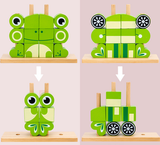Waldtiere Stapel- & Tierpuzzle-Set aus Holz