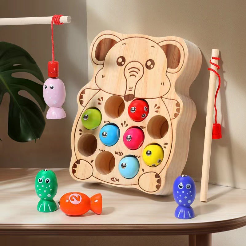 Little Fisher  Wooden Magnetic Cat & Animal Feeding Game