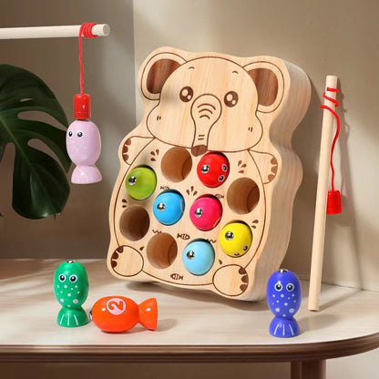 Little Fisher  Wooden Magnetic Cat & Animal Feeding Game