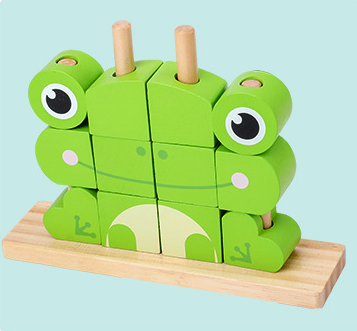 Forest Friends  Wooden Stacking & Animal Matching Puzzle Set