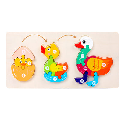 Life Journey Animal Growth & Metamorphosis Wooden Puzzle Board