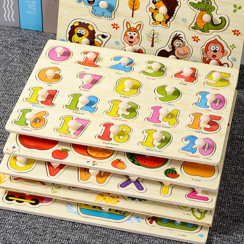 Little Pegs, Big Wonders: Mushroom Knobbed Wooden Puzzle Collection