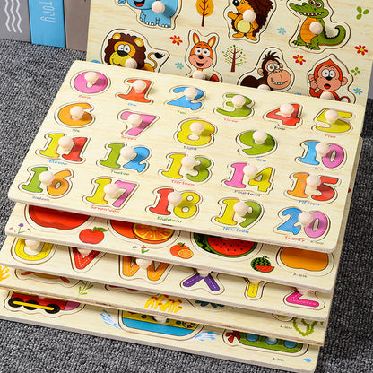 Little Pegs, Big Wonders: Mushroom Knobbed Wooden Puzzle Collection