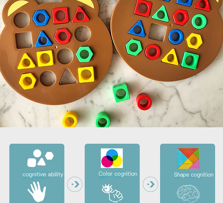 Bear Express: Montessori Shape Matching Speed Battle Board Game