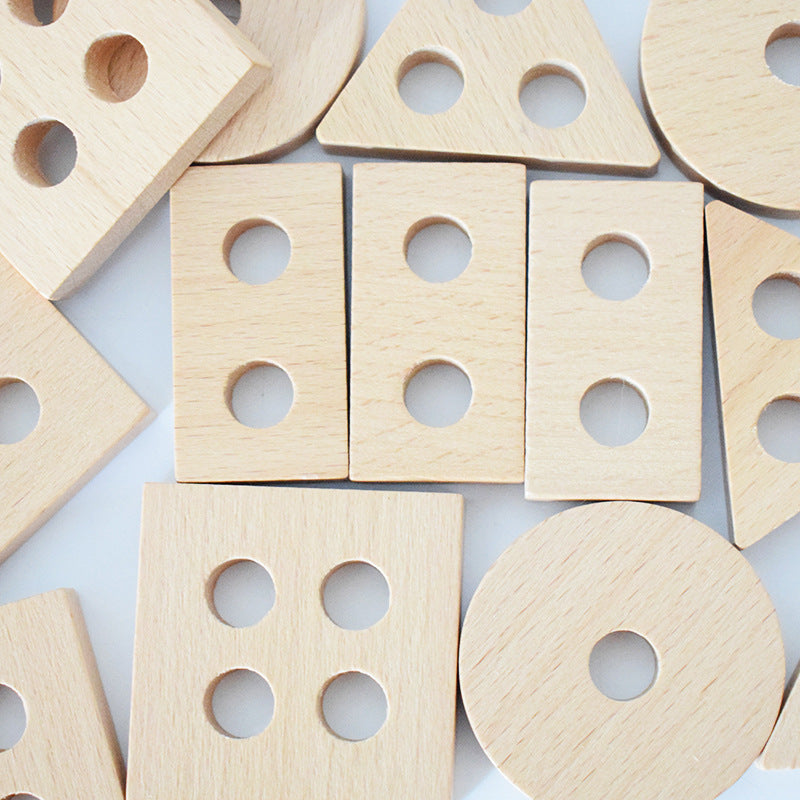 Pure Nature: Montessori Beechwood Geometric Shape Sorting & Stacking Board