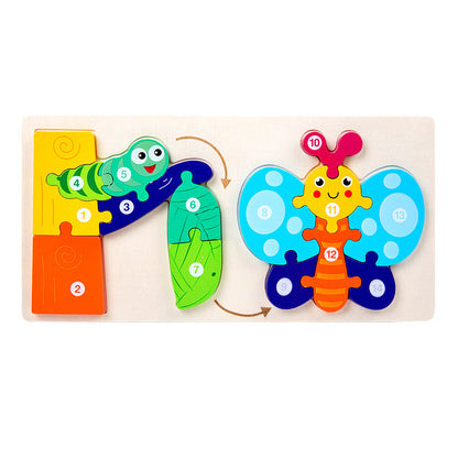 Life Journey Animal Growth & Metamorphosis Wooden Puzzle Board