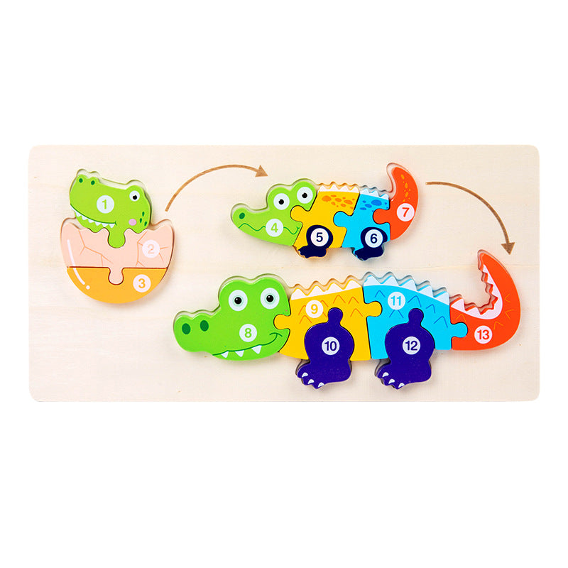 Life Journey Animal Growth & Metamorphosis Wooden Puzzle Board