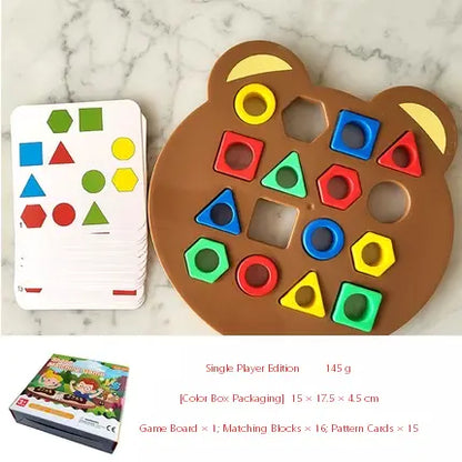 Bear Express: Montessori Formen-Matching Geschwindigkeits-Duell-Brettspiel