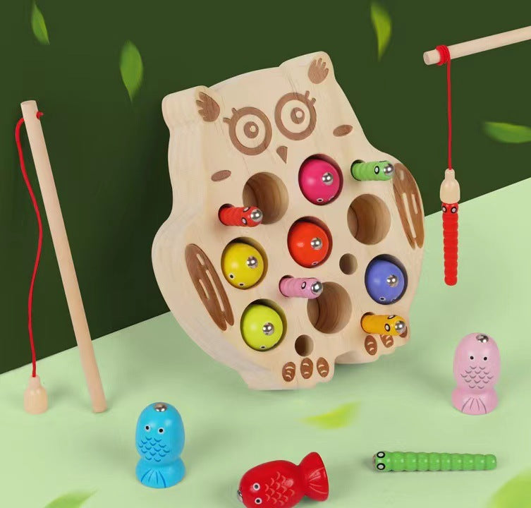 Little Fisher  Wooden Magnetic Cat & Animal Feeding Game