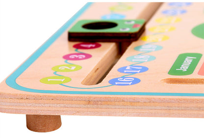 Little Time Explorer: 7-in-1 Interactive Wooden Frog Calendar & Weather Clock