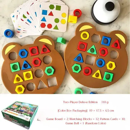 Bear Express: Montessori Formen-Matching Geschwindigkeits-Duell-Brettspiel