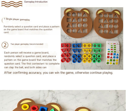 Bear Express: Montessori Shape Matching Speed Battle Board Game