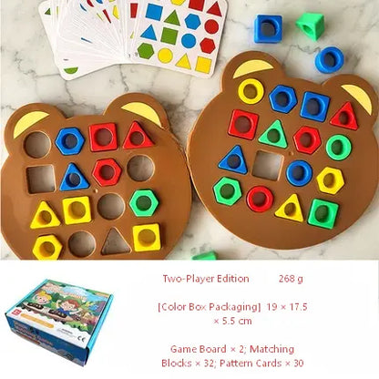 Bear Express: Montessori Formen-Matching Geschwindigkeits-Duell-Brettspiel