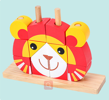 Forest Friends  Wooden Stacking & Animal Matching Puzzle Set